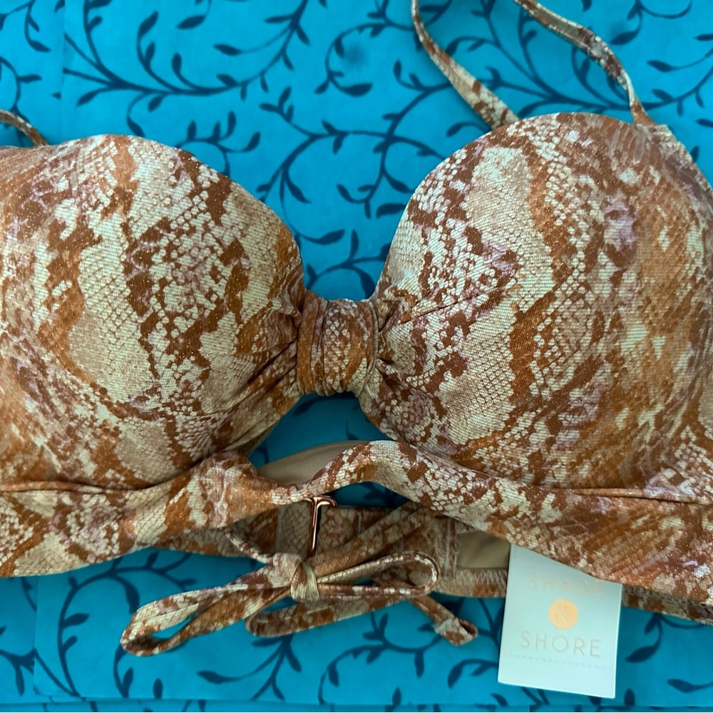 Shade n Shore 34B or 34c Snakeskin Bikini Top New Small Womens or Juniors NWT